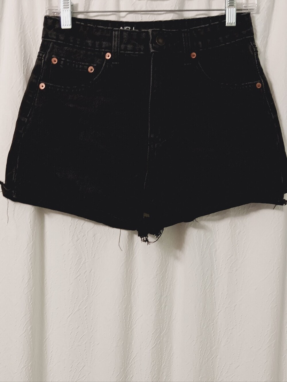 NO BOUNDARIES Black High-Rise Denim Shorts Size 7 Juniors